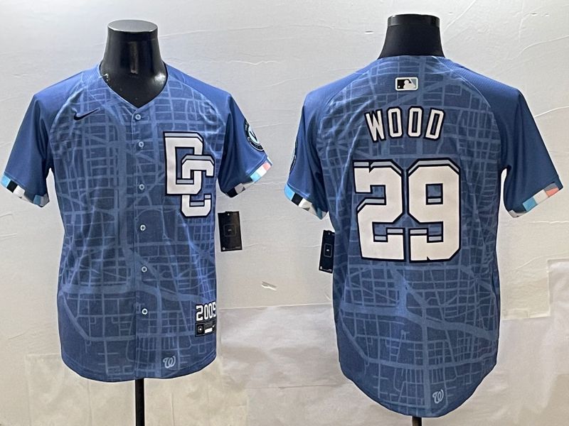 Men Washington Nationals #29 Wood Blue Joint Name 2025 Nike MLB Jersey style 1->washington nationals->MLB Jersey